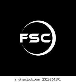 FSC letter logo design in illustration. Vector logo, calligraphy designs for logo, Poster, Invitation, etc.