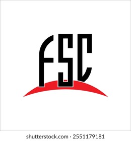 FSC letra logotipo design com fundo branco no ilustrador, logotipo vetorial fonte alfabeto moderna