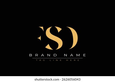 FSD abstract letter logo design. This logo is designed by three abstract letters.