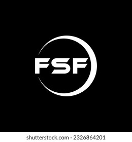 FSF letter logo design in illustration. Vector logo, calligraphy designs for logo, Poster, Invitation, etc.