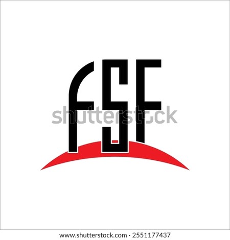 FSF letter logo design with white background in illustrator, vector logo modern alphabet font