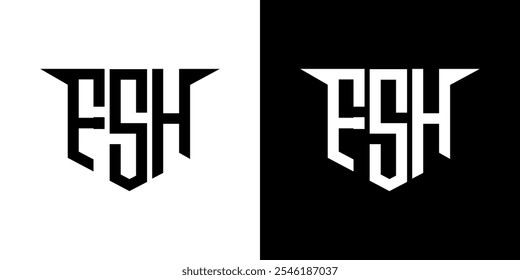 FSH Buchstaben-Logo-Design mit weißem Hintergrund in Illustrator, Vektor-Logo modernen Alphabet Schriftart Überlappung Stil, Kalligrafie-Designs für Logo, Poster, Einladung, etc.