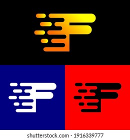 F-shaped logo design with a modern and simple design. orange gradient color composition.