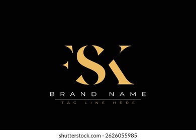 FSK abstract letter logo design. This logo is designed by three abstract letters.