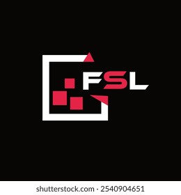 Logotipo de letra minimalista creativa de FSL. Diseño de logotipo de letra de alfabeto de iniciales de Vector único FSL 
