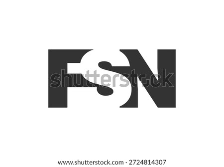 FSN logo design. Initial letter F S N bold font style for tech startups, consulting, corporate branding. Creative company name, headlines typography identity, trendy logotype. Vector illustration.