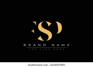 Diseño de logotipo de carta abstracta FSP. Este logotipo está diseñado por tres letras abstractas.