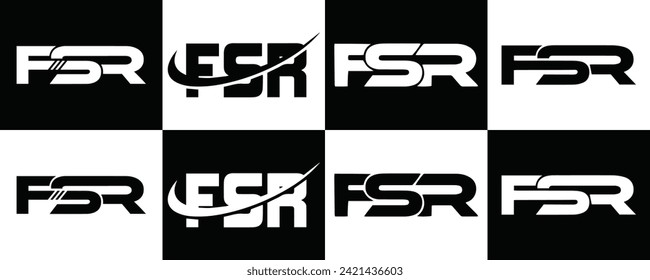 FSR logo. F S R design. White FSR letter. FSR, F S R letter logo design. Initial letter FSR linked circle uppercase monogram logo.