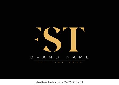 Logo-Design für abstrakte FST-Buchstaben. Dieses Logo besteht aus drei abstrakten Buchstaben.