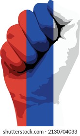 Fst colored in russian flag color. Vector illustration