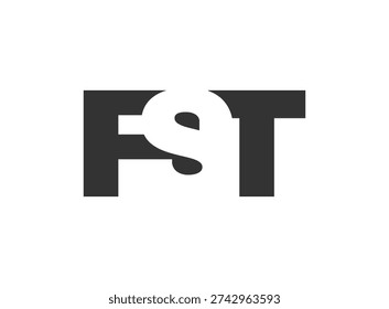 FST logo design. Initial letter F S T bold font style for tech startups, consulting, corporate branding. Creative company name, headlines typography identity, trendy logotype. Vector illustration.