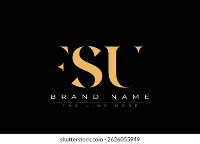 Diseño de logotipo de carta abstracta FSU. Este logotipo está diseñado por tres letras abstractas.