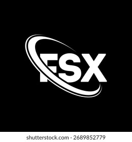 Logotipo de FSX. Carta FSX. Diseño de logotipo de carta FSX. Logotipo de FSX con el círculo y el logotipo del monograma en mayúsculas. Tipografía FSX para tecnología, negocio y marca inmobiliaria.