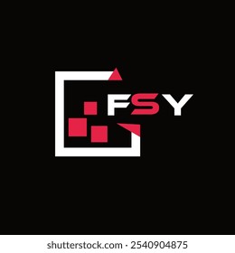 Logotipo de letra minimalista creativa de FSY. Diseño de logotipo de letra de alfabeto de iniciales de Vector único FSY 
