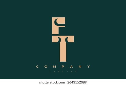 FT Abstract Geometric Logo Design. Modern and elegant logo design with simplistic typography elements, showcasing branding excellence.