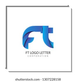 FT circle lowercase design of alphabet letter combination with infinity suitable as a logo for a company or business - Vector