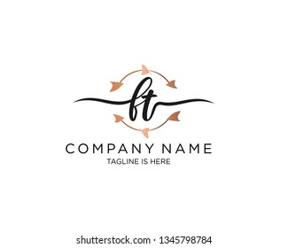 FT handwriting initial  logo vector