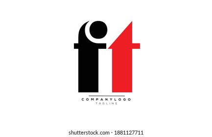 FT icon monogram letter text alphabet logo design