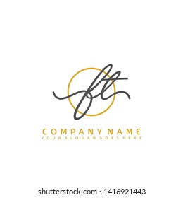 FT Initial handwriting logo concept
