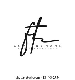 FT  Initial Handwriting logo template vector