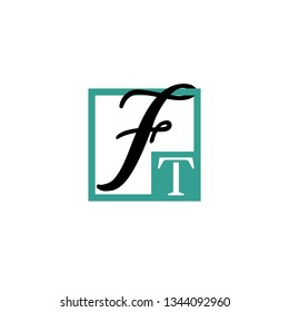 FT  Initial Handwriting logo template vector