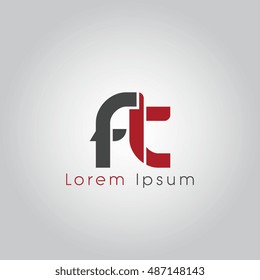 ft initial letter linked lowercase logo. f and t vector template design.