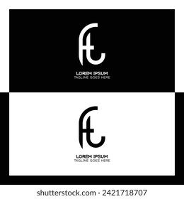 FT Anfangsbuchstaben Logo. Alphabet-F- und T-Musterdesign-Monogramm