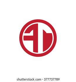 FT initial letters circle business logo red
