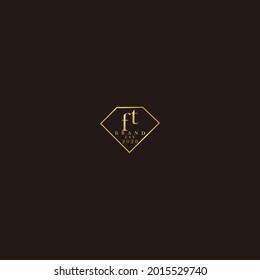 FT Initial Logo Diamant Luxus Hochzeits-Illustration