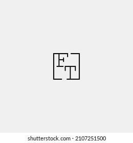 FT initial logo in line concept in high quality professional design that will be best for companies