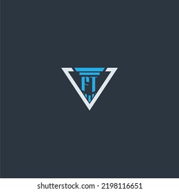 Monograma inicial FT para ideas de logo de abogados con diseño de estilo polígono creativo
