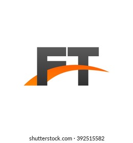 FT initial overlapping swoosh letter logo black orange