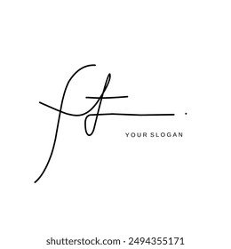 Ft Initial signature logo vector design