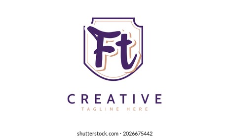 FT Initials, handwriting logo vector