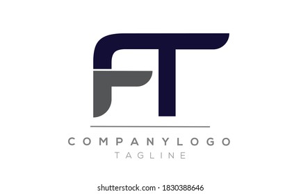 Diseño del logotipo del alfabeto de texto de las letras FT