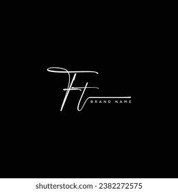 FT letter beauty handwriting vector logo. 