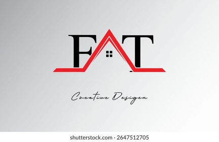 FT Letter House Logo – Creative Real Estate Monogram with Roof Icon and Home Shape for Property, Architecture and Modern Branding
