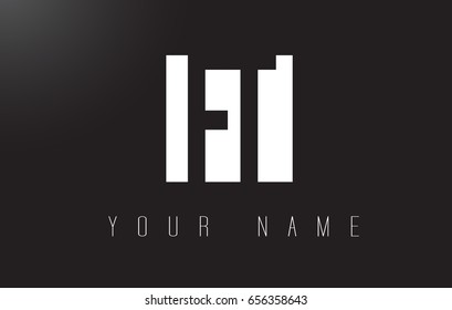 FT Letter Logo With Black and White Letters Negative Space Design.