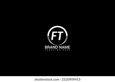 FT letter logo creative design. FT unique design. FT letter logo design on black background.