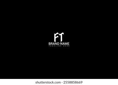 FT letter logo creative design. FT unique design. FT letter logo design on black background.