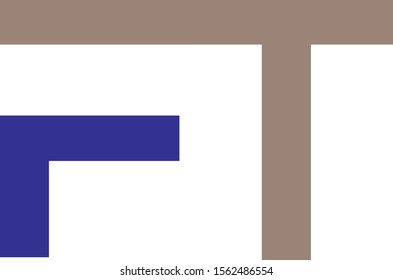 FT  Letter Logo Design. Modern Creative zebra lines Letters Vector Logo - Vector