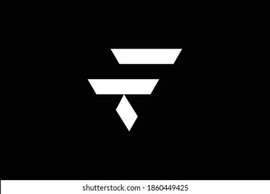 FT Brief Logo Design auf luxuriösem Hintergrund. TF monogram initialisiert Buchstaben Logo Konzept. FT Icon Design. TF elegantes und professionelles weißes Buchstaben Symbol auf schwarzem Hintergrund. F T