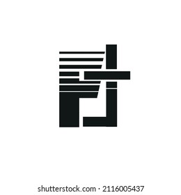 PLANTILLA DE DISEÑO DE LOGOTIPO DE LA LETRA FT