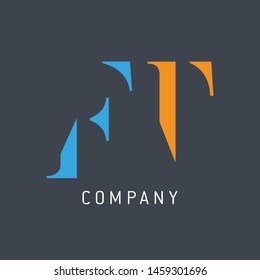 FT logo design. Monogram. Company logo. Letters F and T.