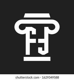 FT Logo monogram with pillar style design template