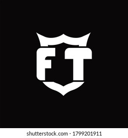 FT Logo monogram with shield around crown shape design template