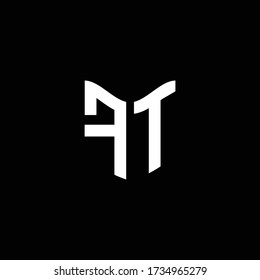 FT logo monogram with shield shape design template