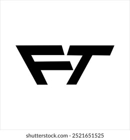 Ft logo with triangle shape and circle Royalty Free Vector