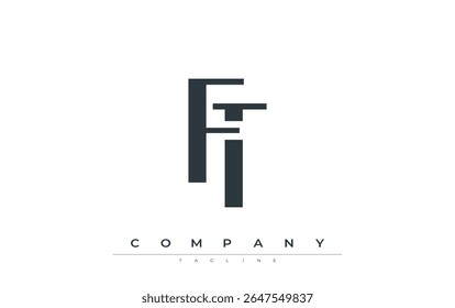 FT Modern Initials Logo Design. Branding logo with stylized initials showcasing bold design and modern aesthetic. Ideal for professional business branding or creative projects focusing on minimalistic