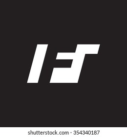 FT negative space letter logo black background